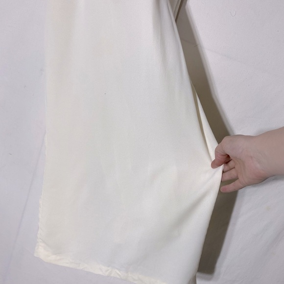 Vintage Diamond Tea Gown Cream Sleeveless Cropped Wide Leg Culotte Jumpsuit M - Picture 9 of 16